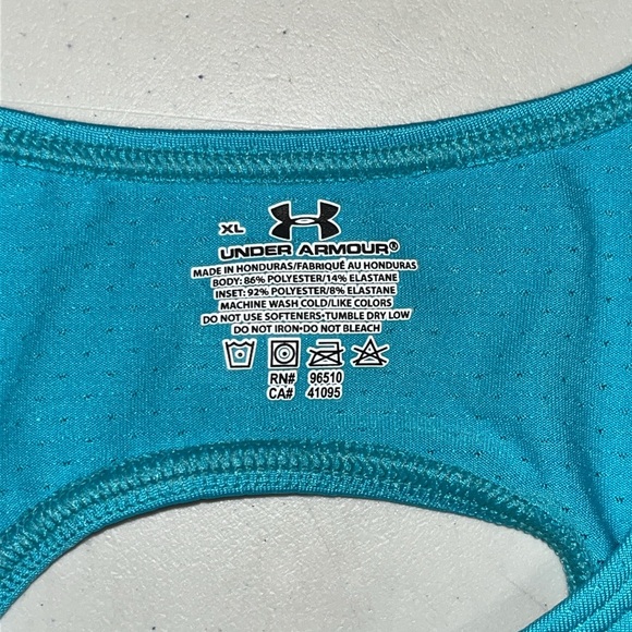 Under Armour Size XL Blue & Green Colorblock Athletic Tank Top w/ Shelf Bra - Picture 4 of 4